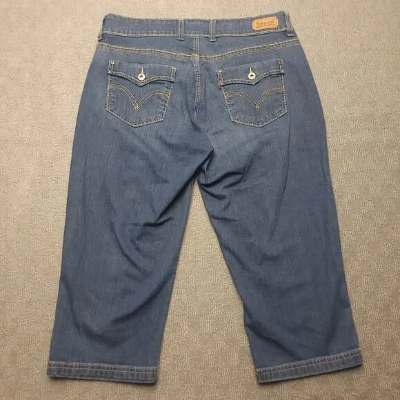 Levis Jeans Womens 14 (Fits 34x20) Capri Stretch Blue Denim Casual Comfort - Picture 2 of 9